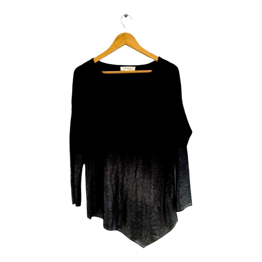 Turn By Vince Camuto Asymmetrical Gradient Silver And Black Sweater Size Medium